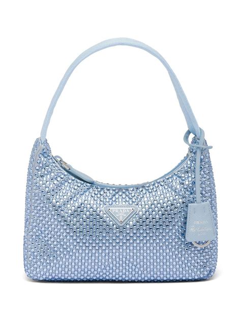 blue crystal prada bag|Prada crystal re edition.